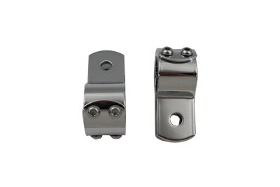 Chrome 1-1/4 inch Footpeg Mount Clamp Set