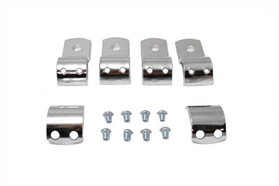 Chrome 1-1/8 inch Footpeg Mount Clamp Set