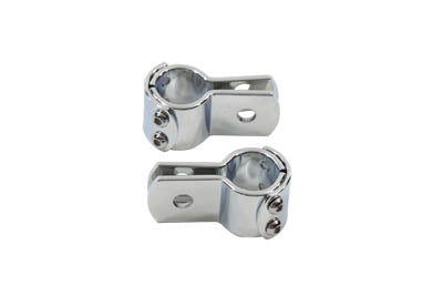 Chrome 1 inch Footpeg Mount Clamp Set