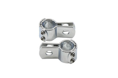 Chrome 1 inch Footpeg Mount Clamp Set