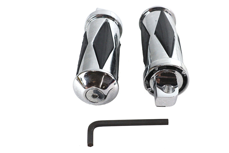 Chrome Diamond Style Large Footpeg Set