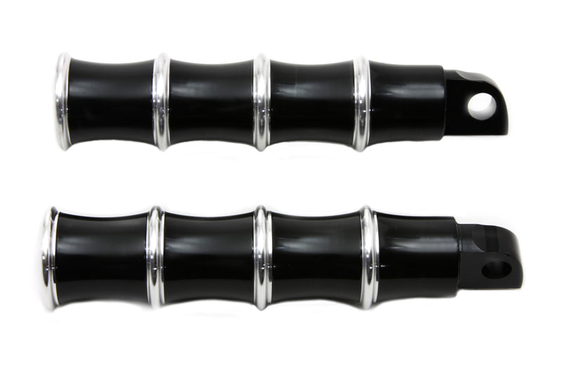 Black Tribal Style Footpeg Set