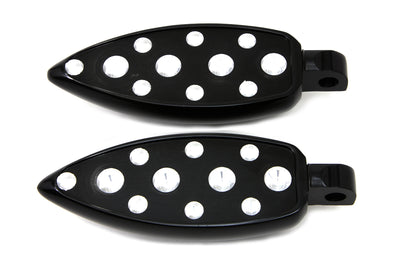 Black Teardrop Style Footpeg Set