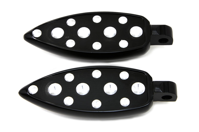 Black Teardrop Style Footpeg Set