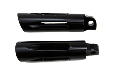 Black Milled Style Slasher Footpeg Set
