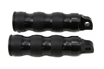 Black Three Band Style Footpeg Set
