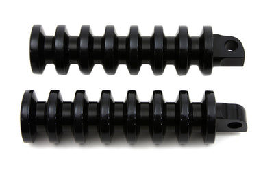 Black Grooved Footpeg Set