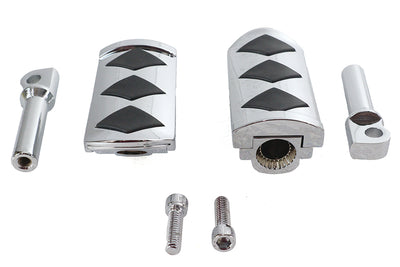 Diamond Style Adjustable Footpeg Set Chrome