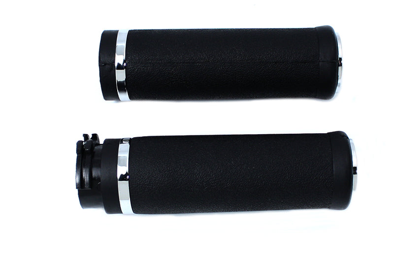 Black Grip Set with Chrome End Caps