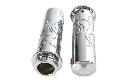 Billet Flanged Flame Style Grip Set