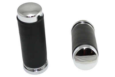 Black Leather Grip Set with Smooth End Caps