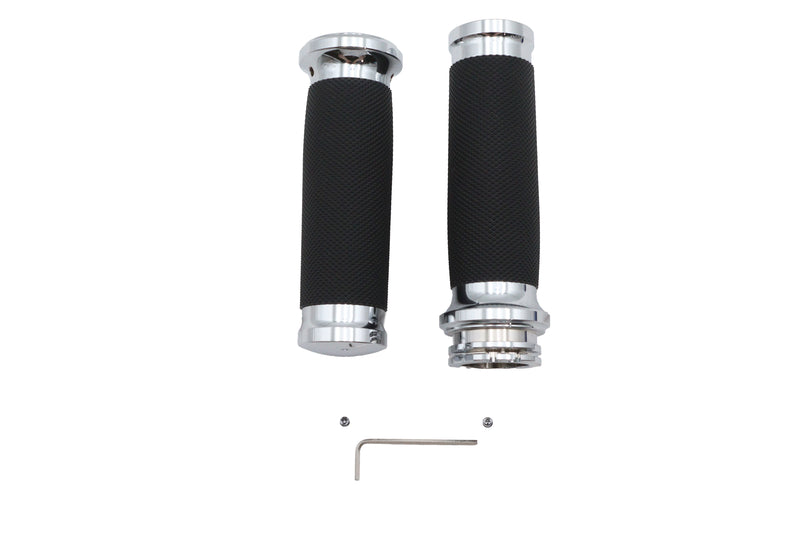 Ultima Black Grip Set with Chrome End Caps