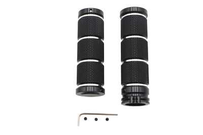 Billet Black Knurled Grip Set - 35113