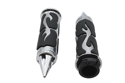 Ultima Spiked Flame Grip Set Chrome - 35204