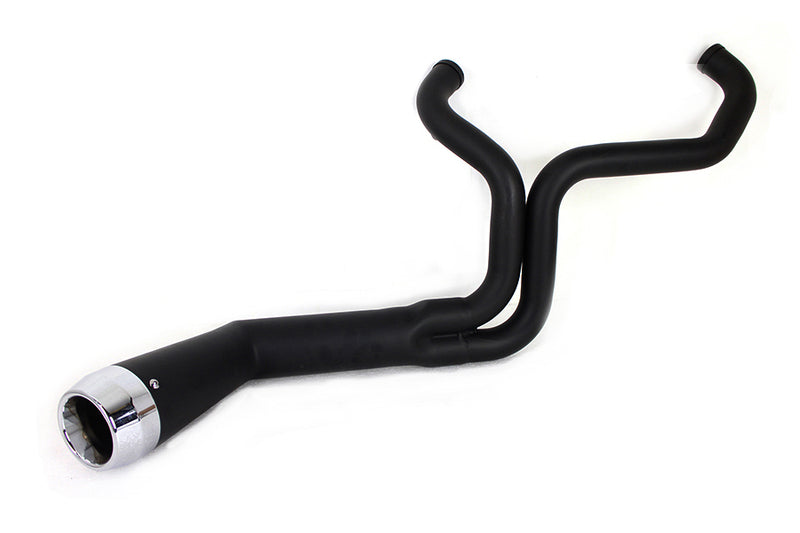 FLT Offset Megaphone 2:1 1-3/4 inch  Exhaust Black with Chro