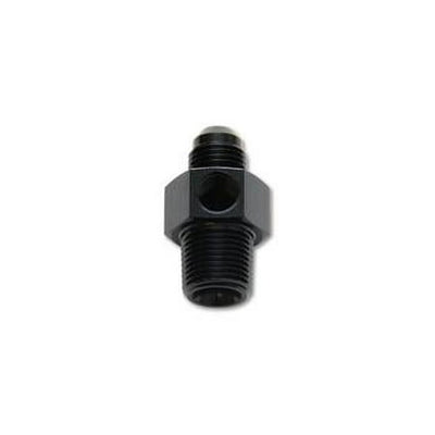 Male AN Flare to Male NPT Union Adapter with 1/8" NPT Port; Size: -8AN; 3/8" Male NPT - VIB16498