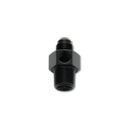 Male AN Flare to Male NPT Union Adapter with 1/8" NPT Port; Size: -8AN; 3/8" Male NPT - VIB16498