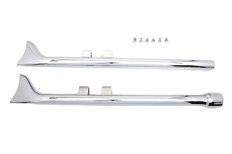 M8 36 inch Straight Fishtail Exhaust Extension Set Chrome
