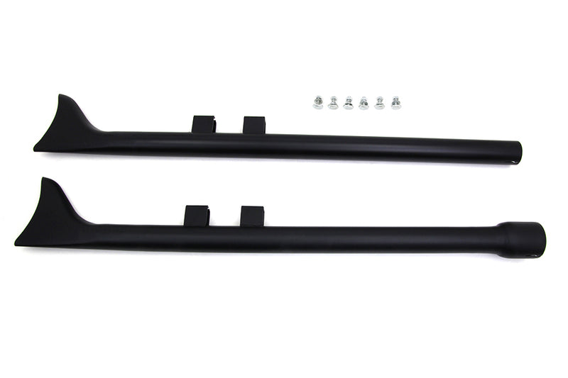 M8 36 inch Straight Fishtail Exhaust Extension Set Black