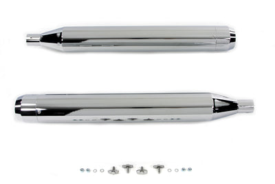 4 inch Muffler Set with Chrome Long Type Tapered End Tips