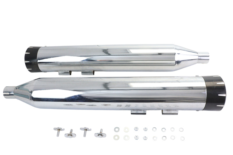 Wyatt Gatling Muffler Set Chrome with Black Dagger Tips