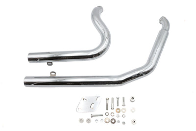 Big Growl Exhaust Long Gun Drag Pipe Set Chrome