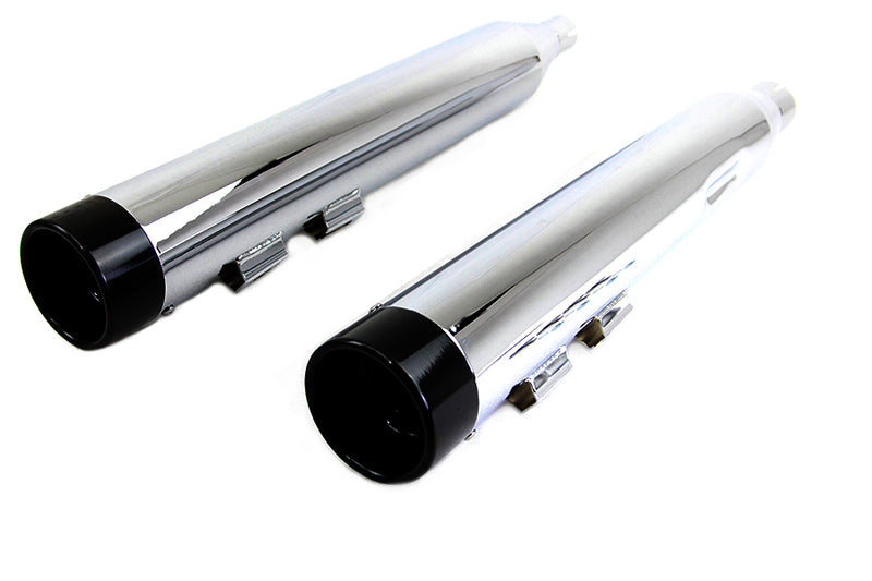 Wyatt Gatling Muffler Set Chrome with Black Stub Nose Tip