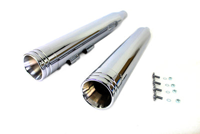 Wyatt Gatling Muffler Set Chrome with Chrome 2 Ring Comet
