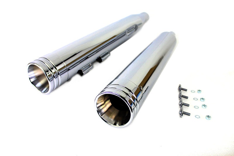 Wyatt Gatling Muffler Set Chrome with Chrome 2 Ring Comet
