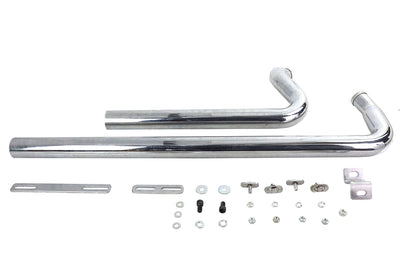 Exhaust Drag Pipe Set Chrome Shotgun Style