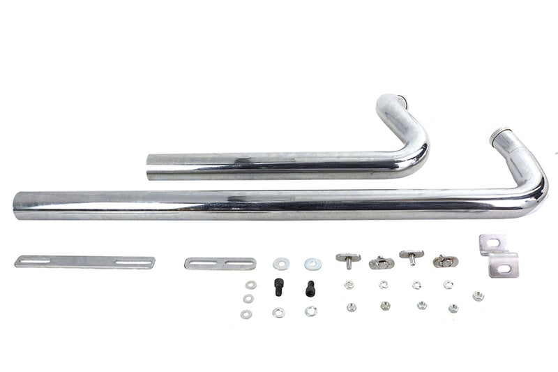 Exhaust Drag Pipe Set Chrome Shotgun Style