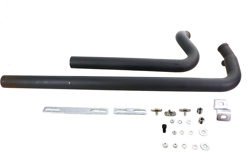 Exhaust Drag Pipe Set Black Shotgun Style