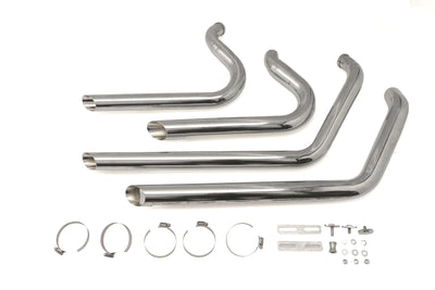 Exhaust Drag Pipe Set Short Shots Chrome - 300961SOFTAIL