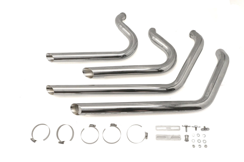 Exhaust Drag Pipe Set Short Shots Chrome - 300961SOFTAIL