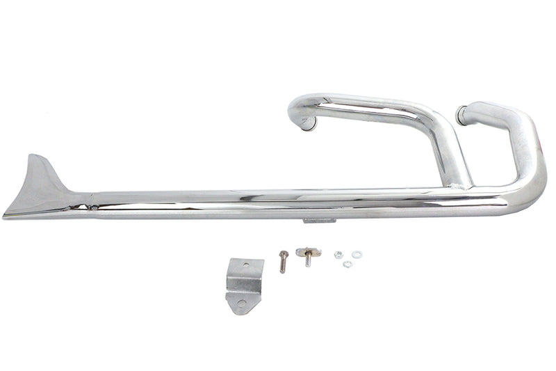 Wyatt Gatling 2:1 Fishtail Exhaust Header Pipe Chrome