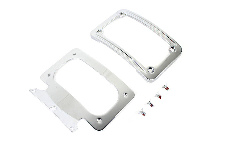 Curved License Plate with Frame Chrome