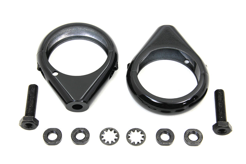 Black Turn Signal Clamp Kit 49mm Forks