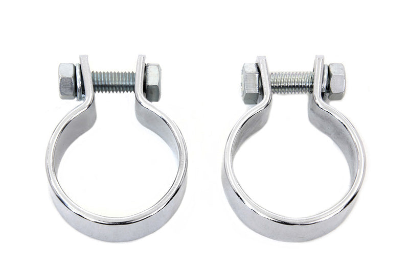 Chrome 1-5/8 inch Muffler Body and End Clamp Set