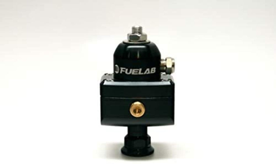 Fuelab - 575 Carb Adjustable Mini FPR Blocking 4-12 PSI (1) -6AN In (2) -6AN Out - Black (57501-1)