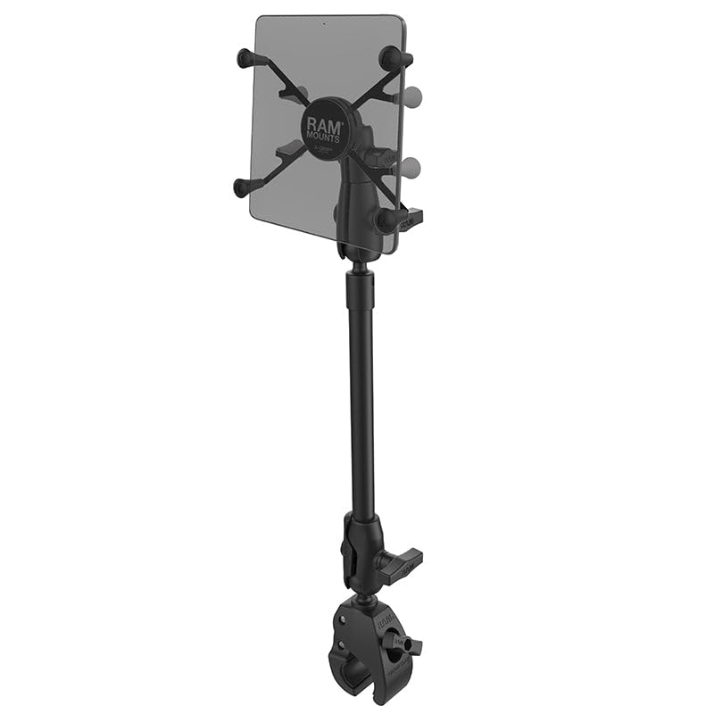 RAM Mounts Tough Claw Pipe Mount with Small X-Grip Tablet Holder, W126109045 (Small X-Grip Tablet Holder RAP-401-9-BC-UN8U, Tablet/UMPC, Passive Holder, Universal, Black)