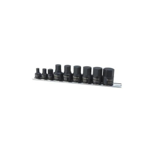 9 PC STUBBY HEX BIT SOCKET SET
