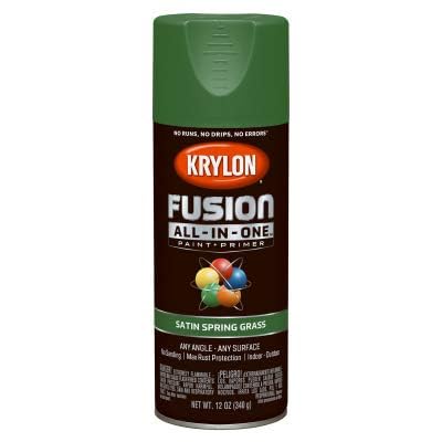 Krylon Fusion All-In-One Satin Spring Grass Paint + Primer Spray Paint 12 oz.