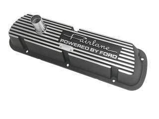 Scott Drake 6A582-FL Aluminum Valve Covers Fairlane Powered by Ford Logo Pair