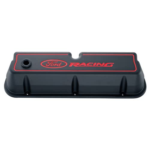 Compatible with/Replacement for Ford Performance Parts - 302-003 - Die Cast Alm Valve Cover Set w/Compatible with/Replacement for Ford Racing Logo