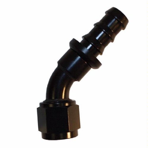 SRP Push-On Hose Fitting, 45 Degree -8 - 1523BLK