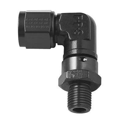 Fragola Performance Systems 499281-BL #8 X 7/8-14 (10) 90 Degree Swivel Black