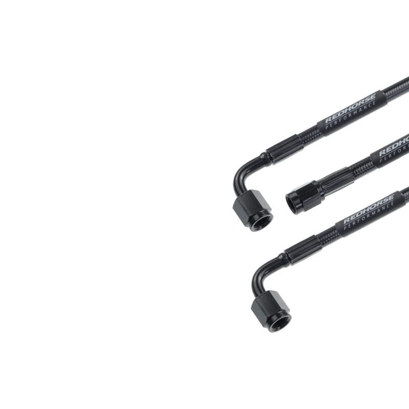 Red Horse Performance 3392-04-48 Straight -4 To 90 Degree -4 48 Pre-Assembled Brake Line-Black