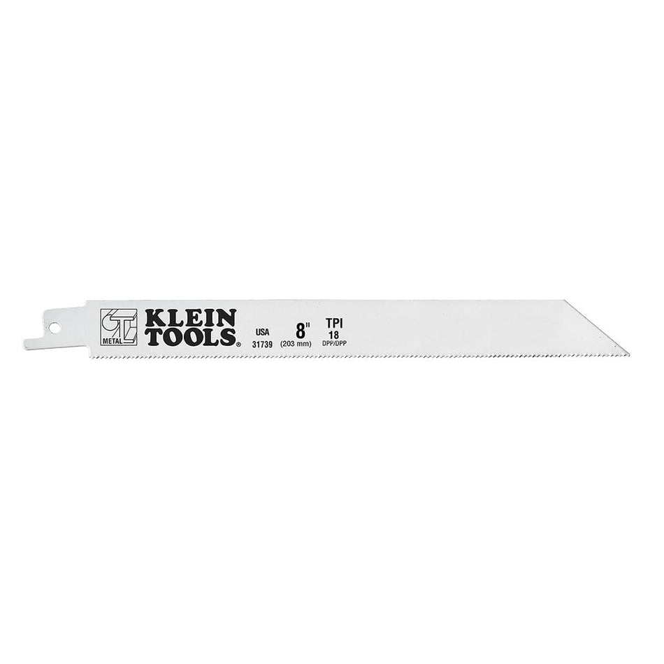 Klein Tools 31739 Reciprocating Saw Blades, 18 TPI, 8-Inch, 5-Pack, Made in USA