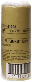 3M (01203) Gold Disc Roll, 01203, 6 in, P400A, 75 Discs per roll, 6 Rolls per case [You are Purchasing The Min Order Quantity which is 1 ROLL]