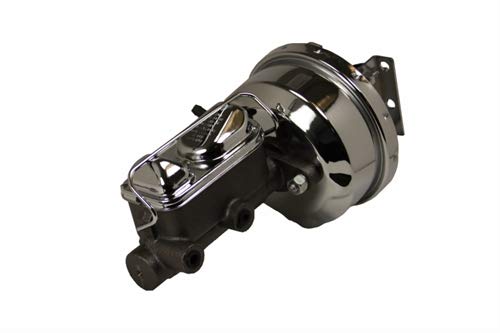LEED BRAKES 7 Inch Power Brake Booster, 1 Inch Bore Master (Chrome)